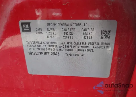 2016 Chevrolet Cruze Limited Ls Auto from USA, damaged, VIN 1G1PC5SH1G7149873